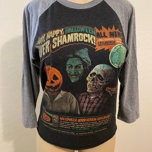 Halloween 3 Season of the Witch Silver Shamrock Baseball T-Shirt 3/4 Sleeve